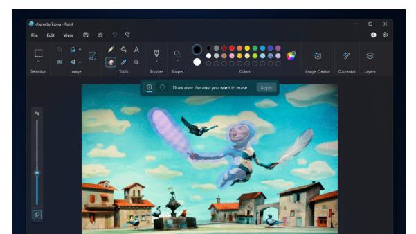 Microsoft Paint and Notepad are getting new AI features that can add and remove images from photos and offer rewrites of text. 